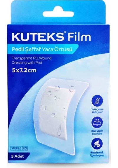 Kuteks Film Pedli Şeffaf Yara Örtüsü 5x7,2 Cm 5li Kutu