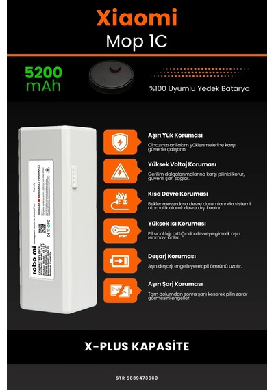 Xiaomi Mi Vacuum Mop 1c 5200mAh Robot Süpürge Bataryası