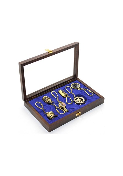 2 Adet Ahşap Kutulu Pirinç Anahtarlık Seti Metal Anahtarlık, Hediye Seti, Anahtar Tutucu, Brass Keychain, Wooden Box