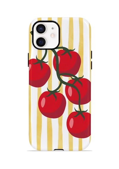 Apple iPhone Uyumlu 11 Vorian Çift Katmanlı Magsafe Kılıf Tomato Market Stripe