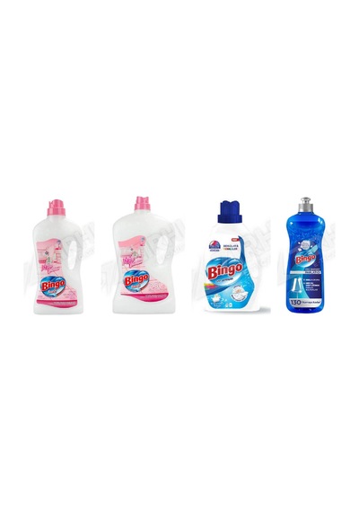 Bingo Yüzey Tem. Fresh 2.5 Lt + Yüzey Tem. Fresh 2.5 Lt + Beyazlar İçin Sıvı Det. 1755 Ml + Parlatıcı 400 Ml 4'lü Set Diğer