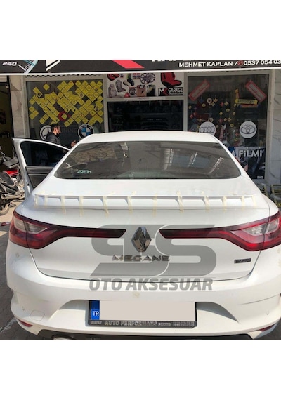 Renault Megane 4 Bagaj Üstü Slim Spoiler Piano Black Parlak Beyaz (Sts Oto Aksesuar)