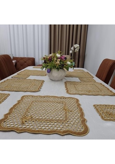 El Yapımı Petek Supla - Modern Mutfak Dekoru - 1 Servis Altlığı Gold Diğer