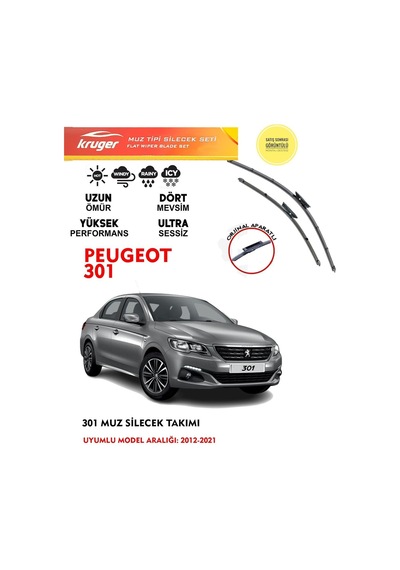 Ön Cam Muz Silecek Silgi Silgeç Süpürgesi Takım Peugeot 301 / Citroen C Elysee 1.4 1.6 Araca Özel Aparat