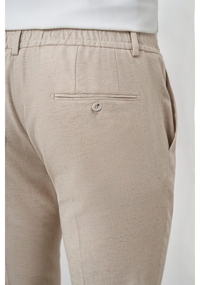 Morven Erkek Bej Trend Tam Lastikli Slim Fit Pantolon 25ys003007653 Bej