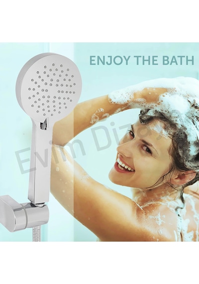 Aqua Bagno Smıle El Duşu Seti -3 Parça -150 Cm Spiral Hortum Krom