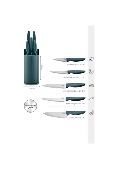 Karaca  Proofcut Green 6 Parça Bıçak Seti