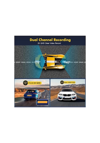 Araç İçi Kamera 2 Kameralı Uhd 4k+2k Ips Hd Ekran Wifi Li Gece Görüşlü Araç Kamerası Car Dvr Dashcam