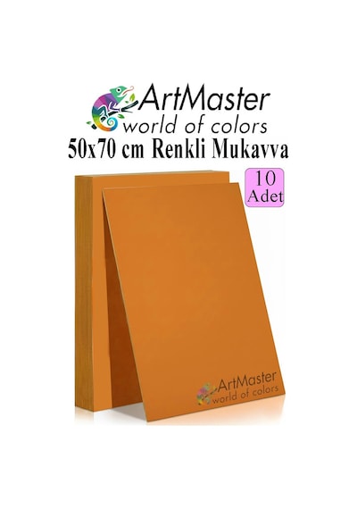 Turuncu Renkli Mukavva 50x70 Cm 10 Adet 1 Paket Renkli Sert Karton 1.0 Mm Anasınıfı Hobi Etkinlik Okul Öncesi Elişi