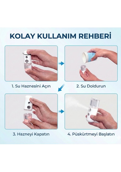 Şarjlı Mini Yüz Nemlendirici Dezenfektan Cihazı Mist Sprayer Crchmgo