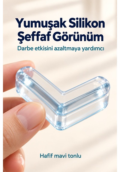 Masa Köşelik Koruyucu Şeffaf Silikon Bebek Çocuk Güvenlik Seti 4'lü