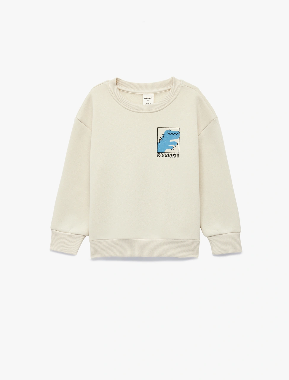 Koton Dinozor Baskılı Uzun Kollu Bisiklet Yaka Oversize Sweatshirt Bej 6wmb10264tk Ekru Koton Dinozor Baskılı Uzun Kollu Bisiklet Yaka Oversize Sweatshirt Bej 6wmb10264tk Ekru