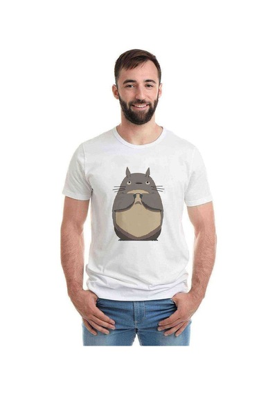 My Neighbor Komşum Totoro Baskılı Beyaz Erkek Tshirt (531001385)