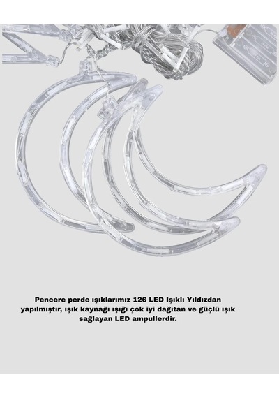 Prizli Perde Led Işık Yıldız Ve Ay Figürlü Romantik Aydınlatma Diğer