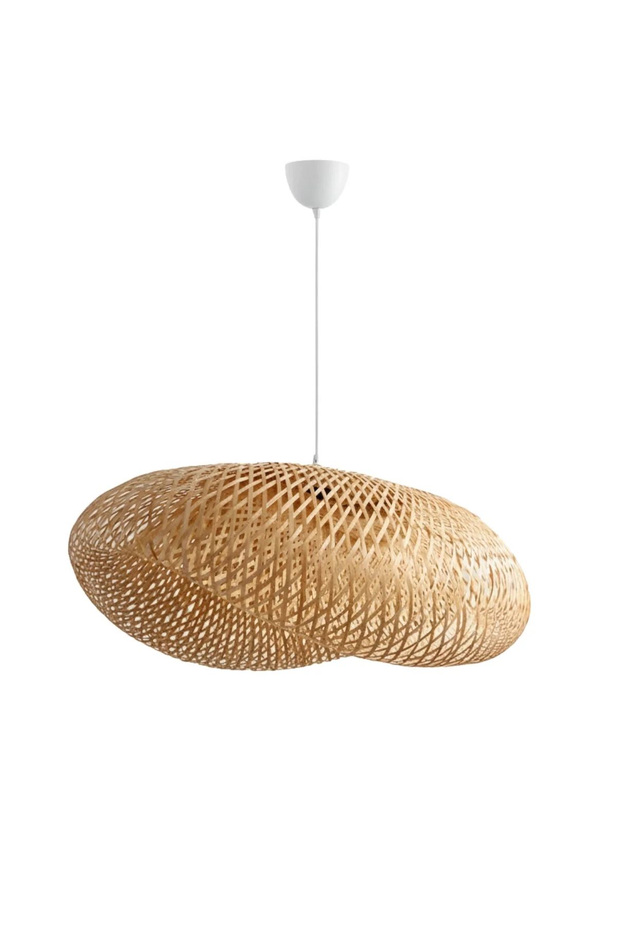 Bohem Bambu Bulut Sarkıt Avize Lamba 60cm - Iskandinav, Modern, Bohem, Rattan Aydınlatma Bej