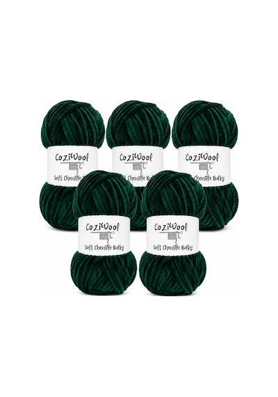Kadife İp Soft Chenille Bulky 5'li Paket 5x100 Gr 120 Mt El Örgü İpi Ördek Başı - 875823131