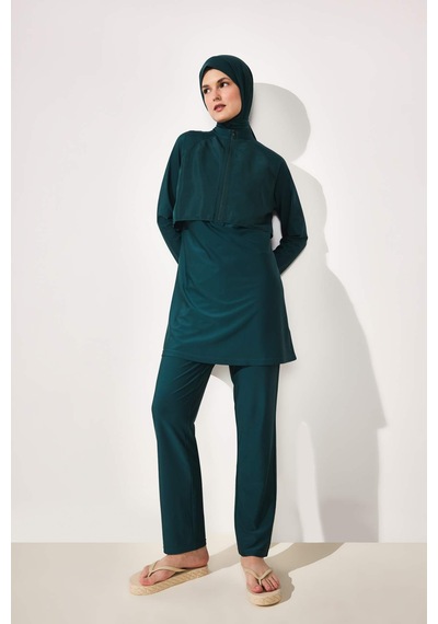Defacto Regular Fıt 5li Koyu Yeşil Burkini Mayo G8897ax26smgn756 Yeşil-gn756