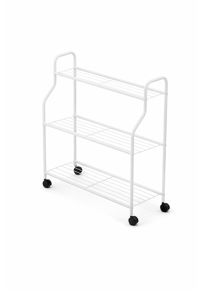 Modern Beyaz 3 Katlı Metal Tekerlekli Mutfak Ve Dekoratif Saksılık Çiçeklik Dayanıklı Raflı Stand-organizer Beyaz