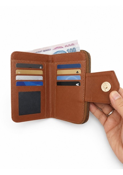 Newish Polo Kadın Şeritli Deri Desenli Telefon Kağıt Para Bölmeli Kartlık Ve Cüzdan - Orta Boy Taba - Kahverengi Newish Polo Kadın Şeritli Deri Desenli Telefon Kağıt Para Bölmeli Kartlık Ve Cüzdan - Orta Boy Taba - Kahverengi