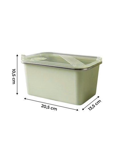 2'li Stainless Paslanmaz Çelik Vakumlu Saklama Kabı,fırın Ve Kek Kabı 1,65lt Yemek Kabı Sefer Tası Yeşil