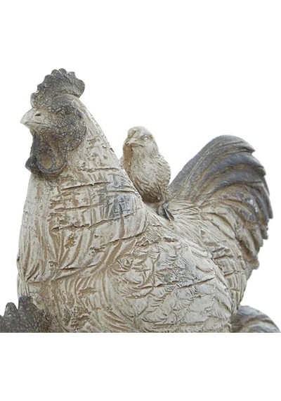 Deco 79 Çiftlik Evi Polystone Horoz Heykel, 8" X 5" X 12", Beyaz