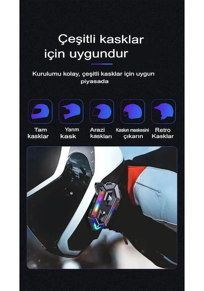 Avantaj Paketi Motorsiklet Kask Interkom Kulaklık Ve Kask Telefon Tutucu Aparatı Rgb Kask Kulaklığı