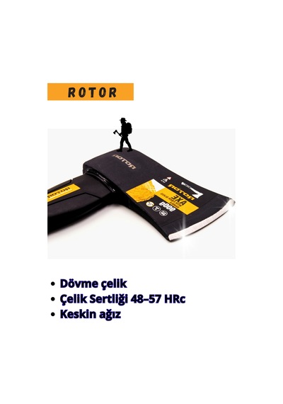 Rotor Fiber Saplı 1360gr+900gr 2 Li Balta Seti