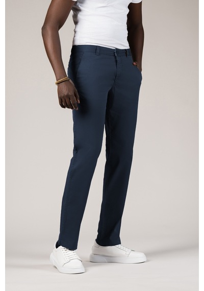 Akçaylar Regular Fit Pamuklu Büyük Beden Yazlık Chino Pantolon Lacivert