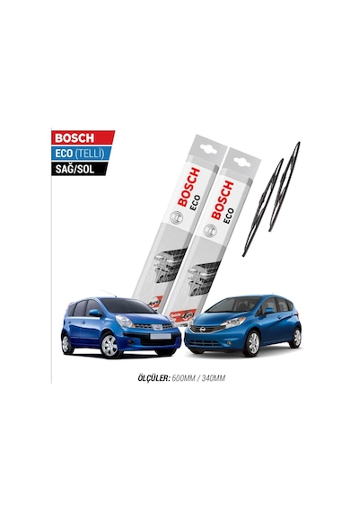 Nissan Note Silecek Takımı 2006-2014 Bosch Eco