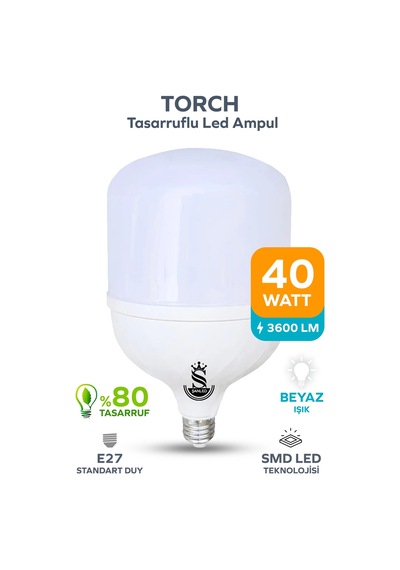 40w Tasarruflu E27 Beyaz Işık Torch Led Ampul 1 Adet 1 Adet