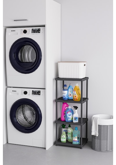 Siyah 4 Katlı 33x40 Ekstra Geniş Düzenleyici Mutfak Banyo Ve Kiler Rafı