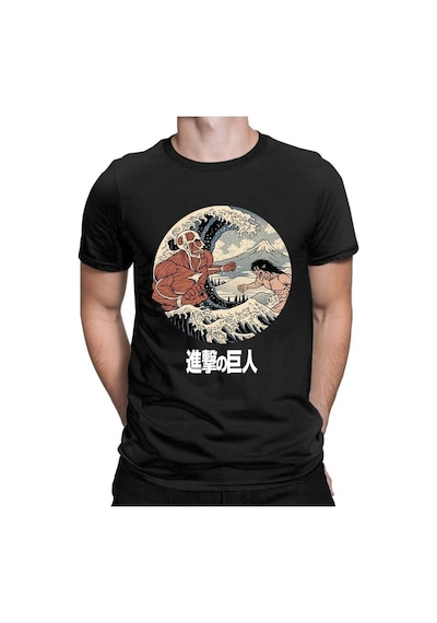 Noıssey Kırmızı Etiket Gala Titan Anime T-shirt Erkekler Model762 17113 Siyah