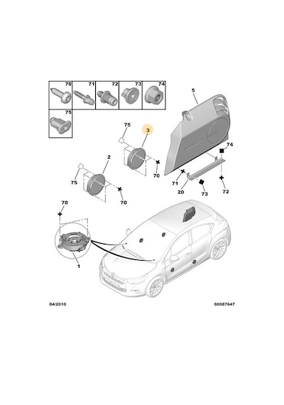 Peugeot 208 2008 301 Citroen C4 Ds4 Ds5 Hoparlör 16Cm 9803506380 Tek Taraf