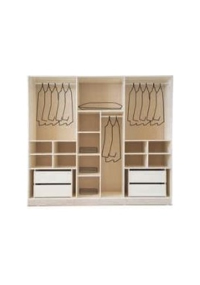 Atlas Mdf 6 Kapılı Dolap Aytaşı - Beyaz