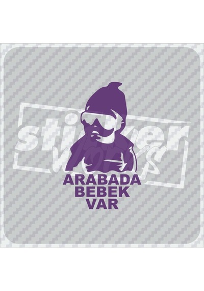 Arabada Bebek Var Sticker Mor