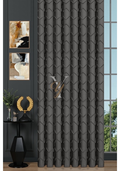 Jakar Kesme Fon Perde Ezgi V-6016 Antrasit Antrasit