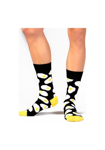 Ozzy Socks Egg Desenli Çorap Siyah