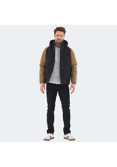 Slazenger HINOX Erkek Kapüşonlu Siyah Mont & Kaban
