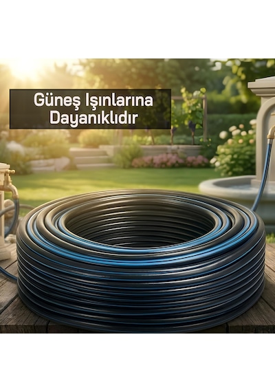 Termo Kauçuklu Bahçe Hortumu 50 Metre Dayanıklı 3 Katlı Sağlam Su Sulama Yıkama Hortum 12.5 Mm 1/2"