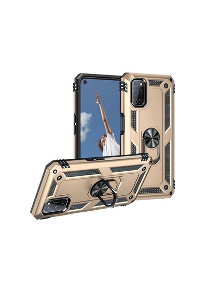 Oppo A72 Kılıf Zore Vega Yüzüklü Standlı Zırh Kılıf