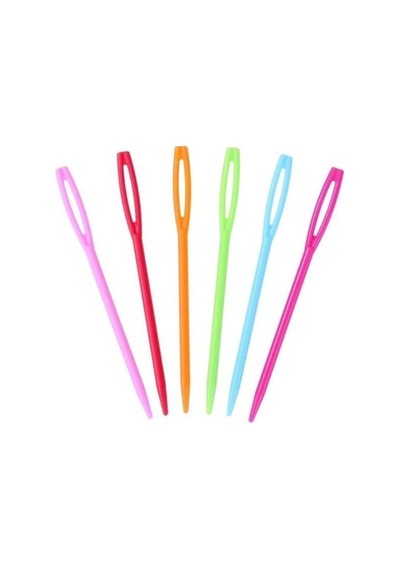 6 Adet Plastik Yün Iğnesi 9cm