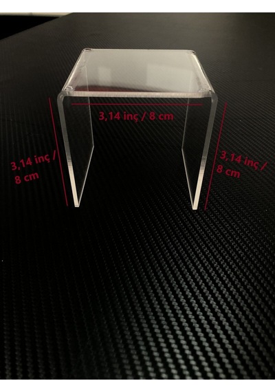 Şeffaf Pleksi Yükseltici Sergileme Standı 8x8 Cm Banyo Mutfak Düzenleyici, Baharat Standı Akrilik Be Diğer