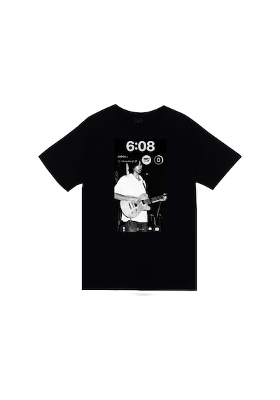 Stoned&Fame Alex G Baskılı Unisex %100 Pamuk Siyah T-shirt SIYAH