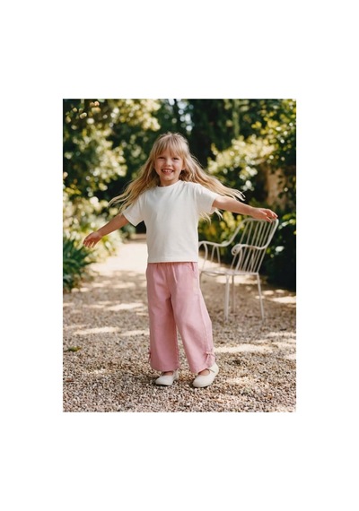 Poala Kids Fiyonk Dokuma Pantolon Pembe