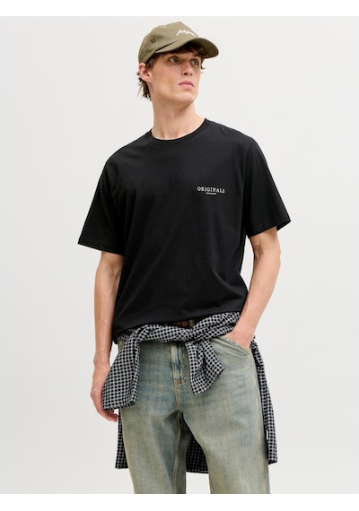 Jack & Jones Montauk Allover Print Erkek Siyah Tişört 12292148-b