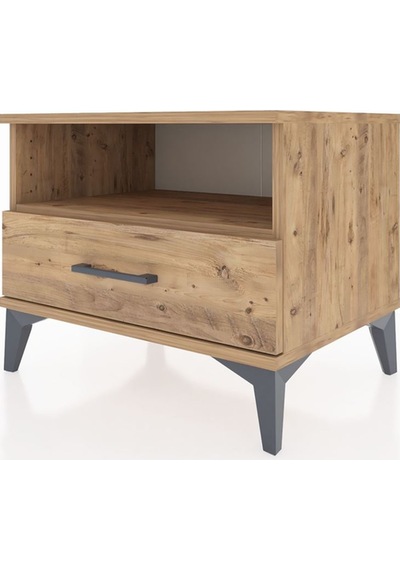 Hyperion Komodin Tek Raflı Tek Çekmeceli 60x44x48 Çam-çam Çam
