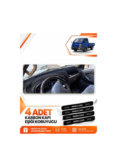 Hyundai Porter 2004-2019 Uyumlu Torpido Koruma Koruyucu Kılıfı Halısı Örtü Göğüs - Siyah
