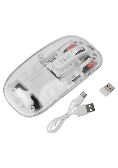 Kablosuz Mouse Type-c Şarjlı 2.4ghz Bağlantı Ultra Sessiz Tıklama - Rgb Şeffaf Mouse Diğer