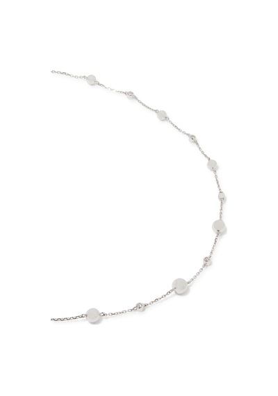 Şık 18k Beyaz Altın Ve Pırlanta Choker Kolye Çok Renkli