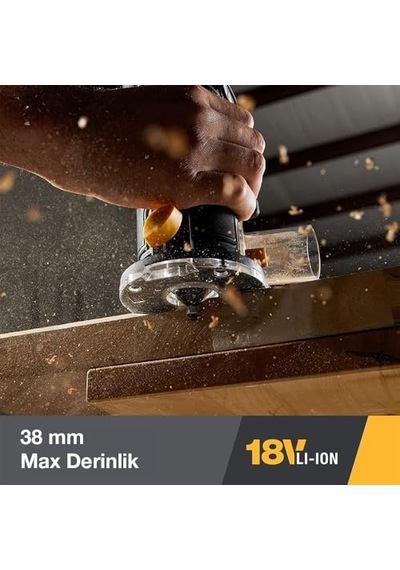 18volt Şarjlı Kömürsüz 6mm Devir Ayarlı Profesyonel Avuç Içi El Frezesi Formika Tıraşlama Akü Dahil Değildir